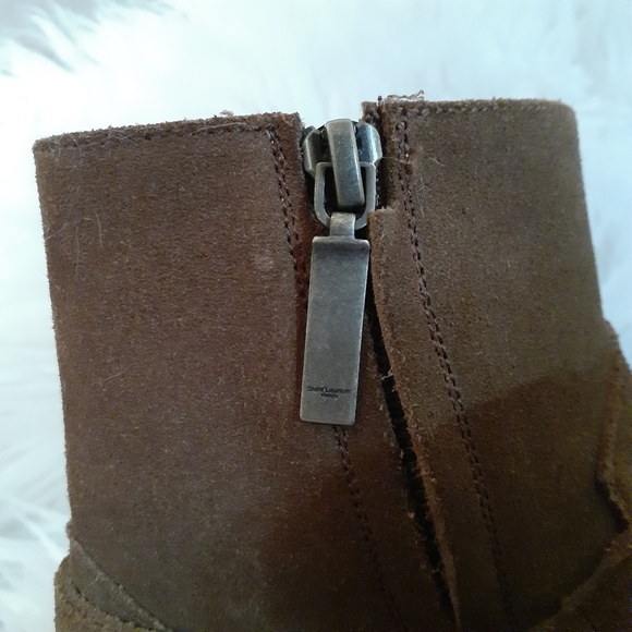 Saint Laurent Leather Booties - Picture 8 of 8